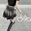 Vintage Tassel Design Preppy Style Slim Gothic Pleated Mini Skirts Mssza