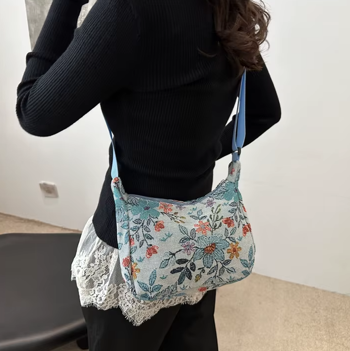 Vintage Versatile Literary Prints Crossbody Shoulder Bag Mssza