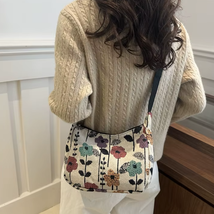 Vintage Versatile Literary Prints Crossbody Shoulder Bag Mssza