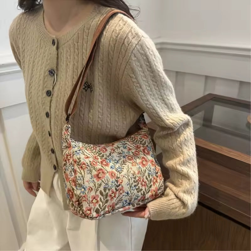 Vintage Versatile Literary Prints Crossbody Shoulder Bag Mssza