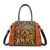Vintage Versatile PU Leather 3 Layers Large Capacity Embossed Shoulder Bag Mssza