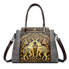 Vintage Versatile PU Leather 3 Layers Large Capacity Embossed Shoulder Bag Mssza