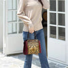 Vintage Versatile PU Leather 3 Layers Large Capacity Embossed Shoulder Bag Mssza