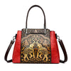 Vintage Versatile PU Leather 3 Layers Large Capacity Embossed Shoulder Bag Mssza
