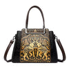 Vintage Versatile PU Leather 3 Layers Large Capacity Embossed Shoulder Bag Mssza