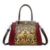 Vintage Versatile PU Leather 3 Layers Large Capacity Embossed Shoulder Bag Mssza