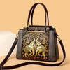 Vintage Versatile PU Leather 3 Layers Large Capacity Embossed Shoulder Bag Mssza