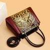 Vintage Versatile PU Leather 3 Layers Large Capacity Embossed Shoulder Bag Mssza