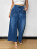 Vintage Wide Leg Flared High Waist Loose Washed Denim Pants Mssza