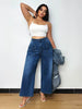 Vintage Wide Leg Flared High Waist Loose Washed Denim Pants Mssza