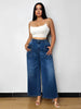 Vintage Wide Leg Flared High Waist Loose Washed Denim Pants Mssza