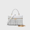 Vintage Solid Woolen Box Chains Sling Clutch Square Bag Mssza
