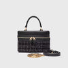 Vintage Solid Woolen Box Chains Sling Clutch Square Bag Mssza
