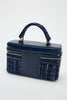 Vintage Solid Woolen Box Chains Sling Clutch Square Bag Mssza