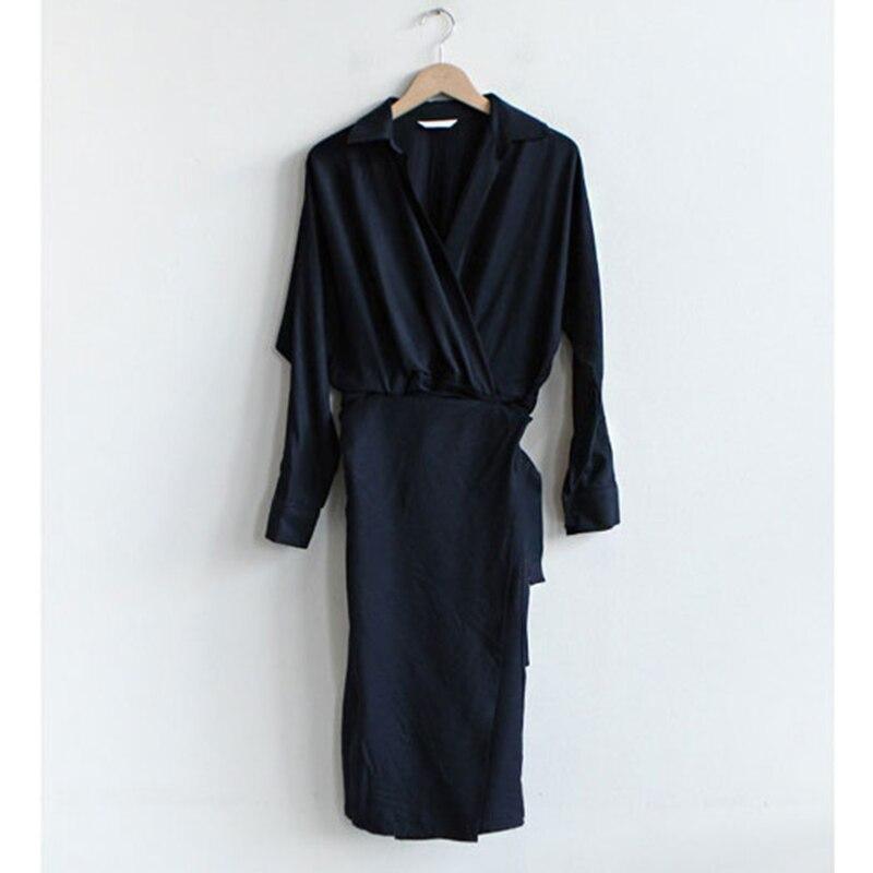 v neck front split tie waist dress Mssaz Desses