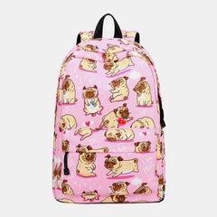 Waterproof Dog Print Large Capacity Backpack Mssza