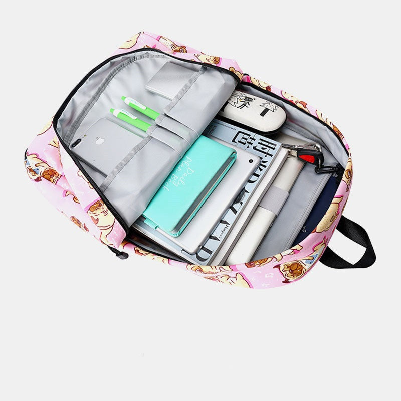 Waterproof Dog Print Large Capacity Backpack Mssza