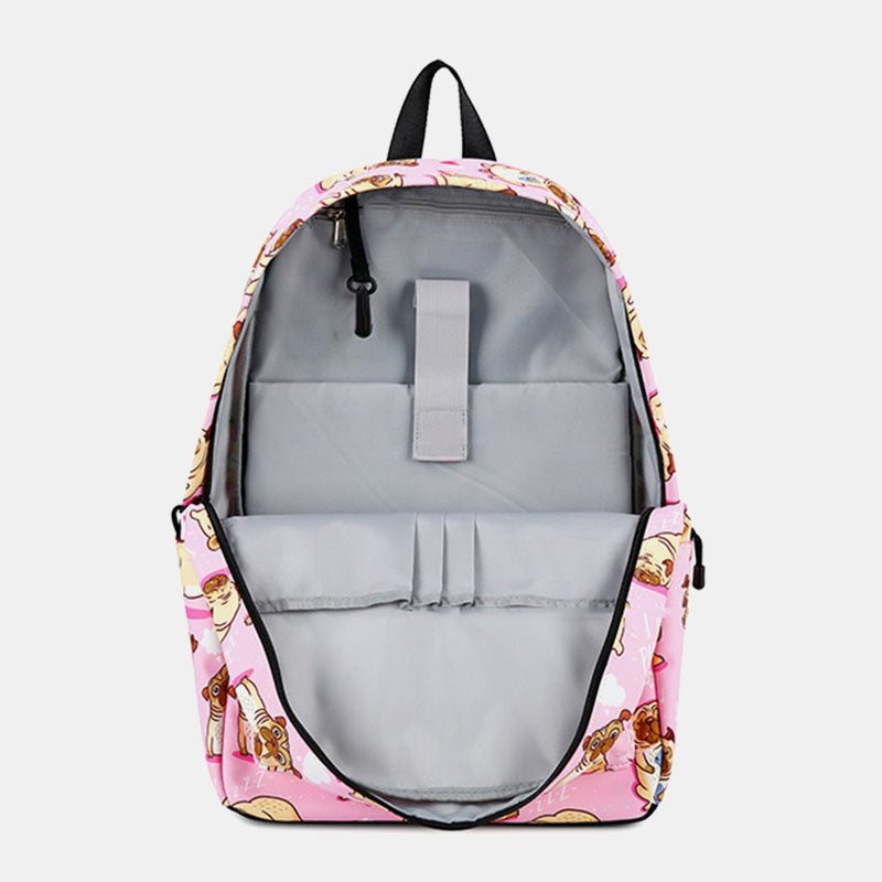 Waterproof Dog Print Large Capacity Backpack Mssza