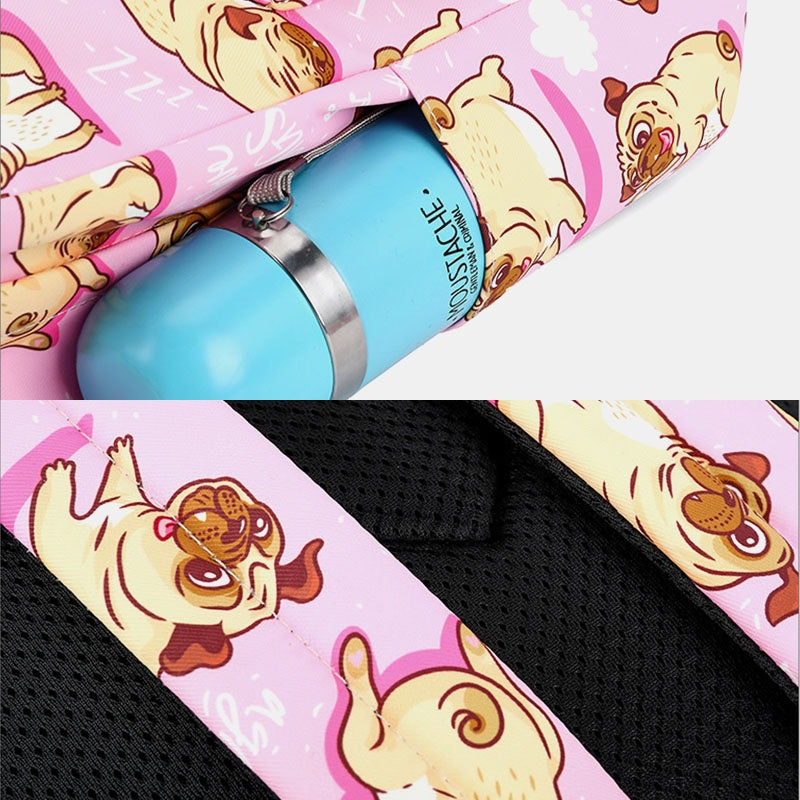 Waterproof Dog Print Large Capacity Backpack Mssza