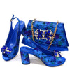 Wedding Party Bigger Size Thick Heel Sandals and Bags Matching Set Mssza