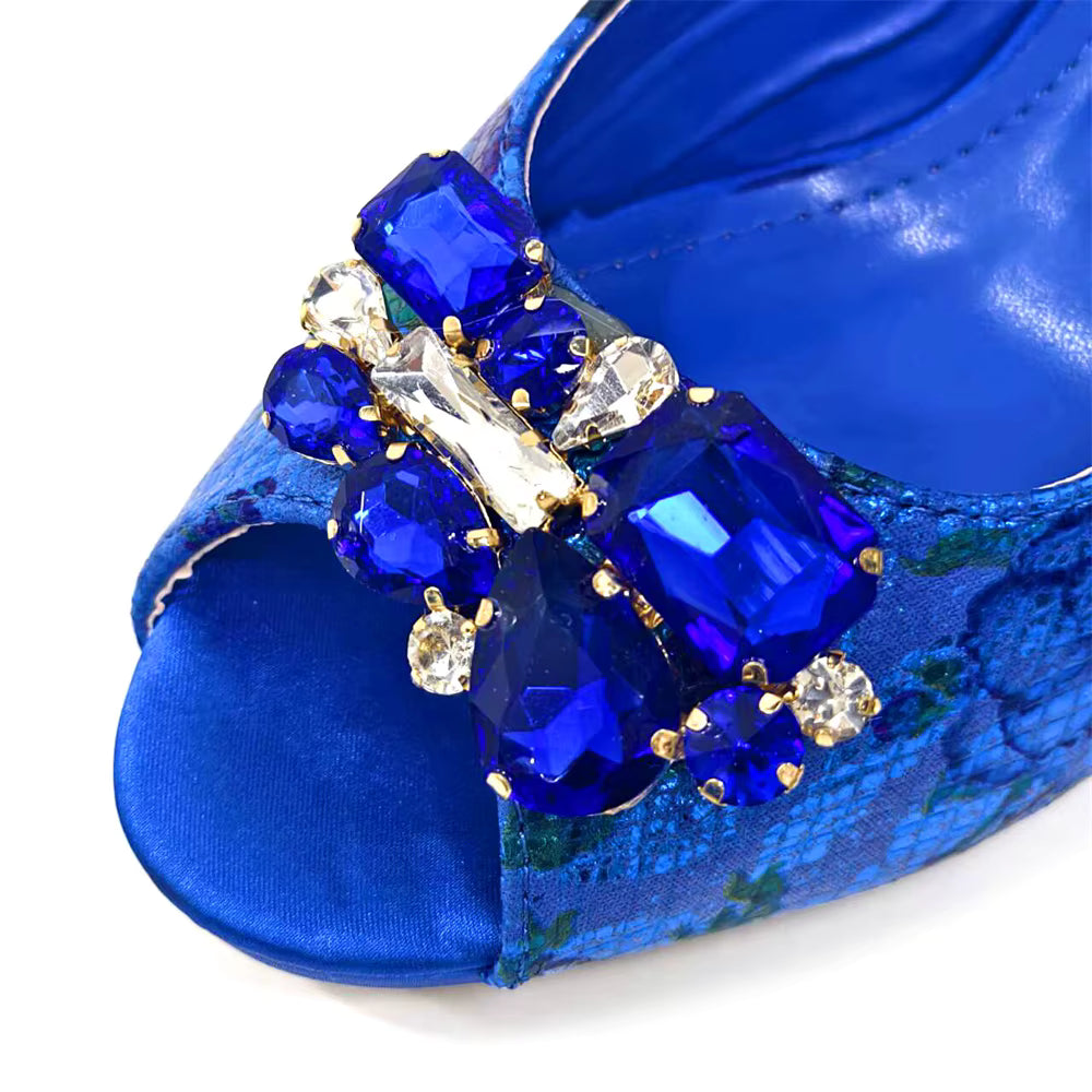 Wedding Party Bigger Size Thick Heel Sandals and Bags Matching Set Mssza