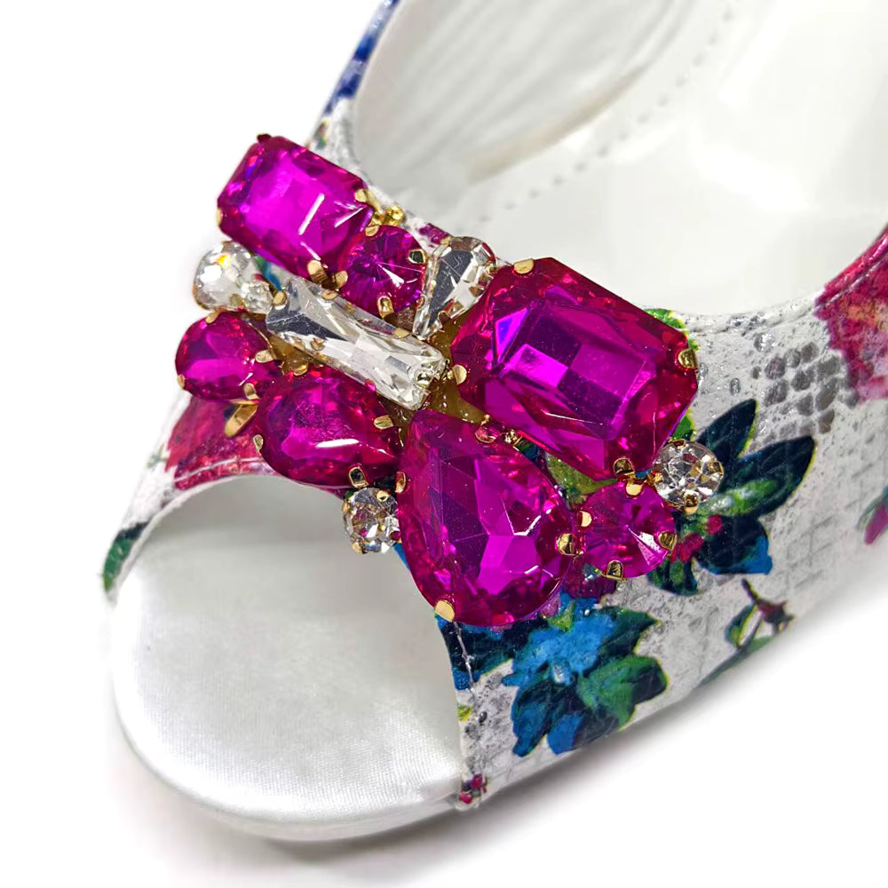 Wedding Party Bigger Size Thick Heel Sandals and Bags Matching Set Mssza