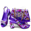 Wedding Party Bigger Size Thick Heel Sandals and Bags Matching Set Mssza