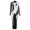 Weird Puss Gradient Maxi Dress Skinny Stretchy Long Sleeve O-Neck Trend Bodycon Mssaz Desses