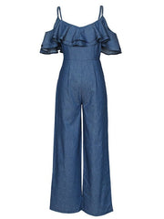Wide Leg Ruffles Cotton One Piece Outfit Mssza