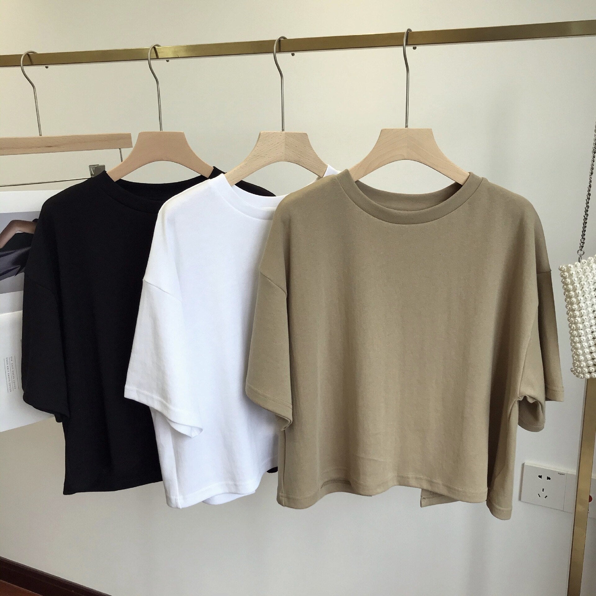 Superior Backless O Neck Solid Color Short Sleeve Tops Mssza