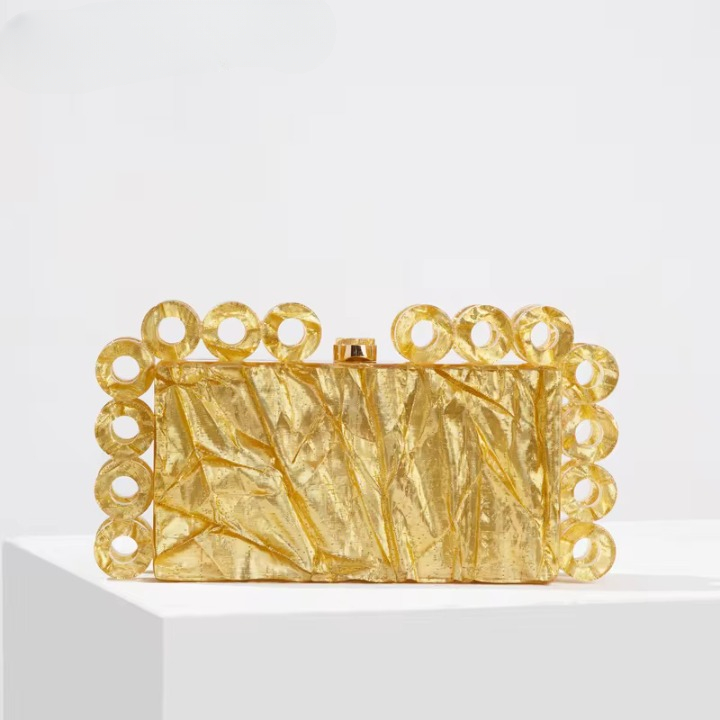 High Quality Acrylic ivory Box Clutch Mssza