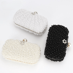 Pearl Wedding Party Bolsa Feminina with Chain Crystal Clutch Purse Mssza