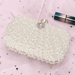 Pearl Wedding Party Bolsa Feminina with Chain Crystal Clutch Purse Mssza