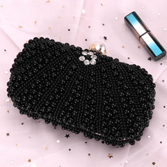 Pearl Wedding Party Bolsa Feminina with Chain Crystal Clutch Purse Mssza