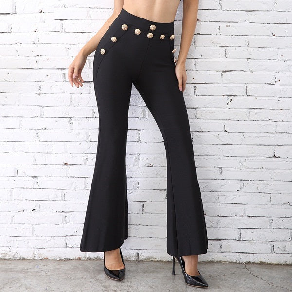 Women Bandage Wide Leg Evening Party Pants Trousers Mssza