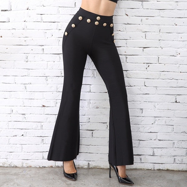 Women Bandage Wide Leg Evening Party Pants Trousers Mssza