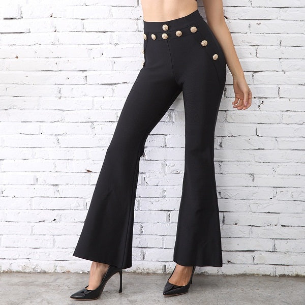 Women Bandage Wide Leg Evening Party Pants Trousers Mssza