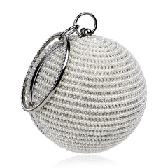 Bead Circular Shaped Diamonds Evening Bags Mssza