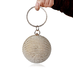 Bead Circular Shaped Diamonds Evening Bags Mssza
