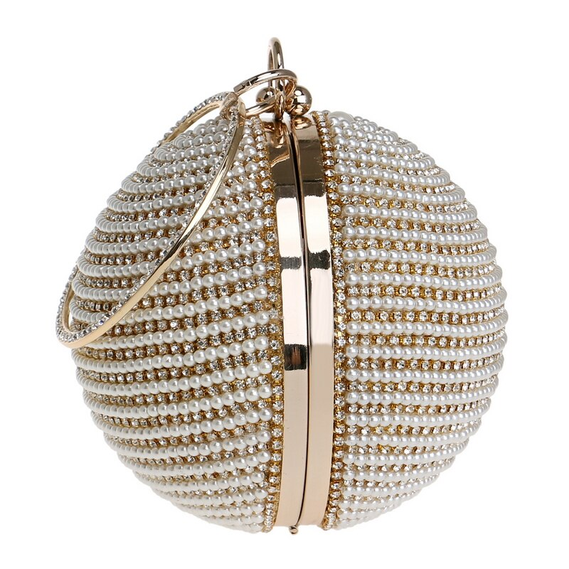 Bead Circular Shaped Diamonds Evening Bags Mssza
