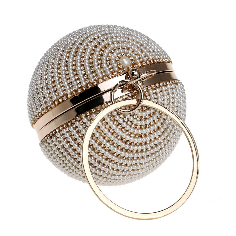 Bead Circular Shaped Diamonds Evening Bags Mssza