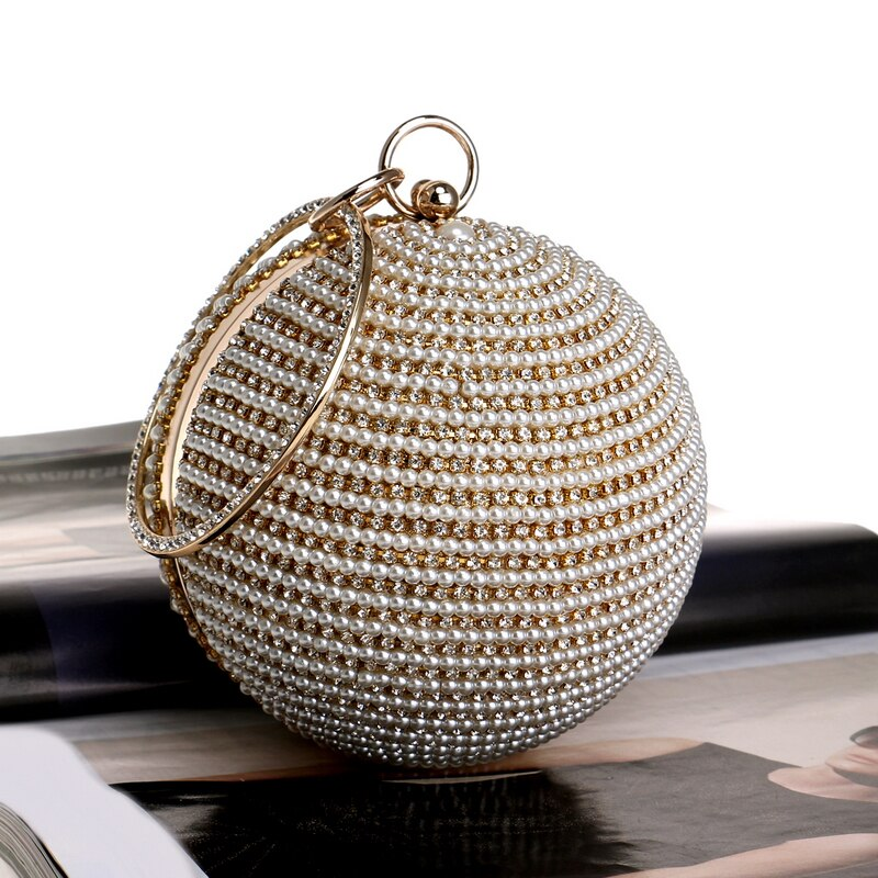 Bead Circular Shaped Diamonds Evening Bags Mssza