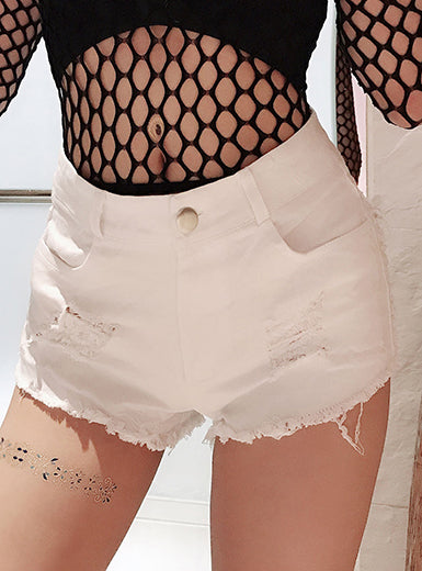 Belt Loops Outdoor Solid Denim Shorts Mssza