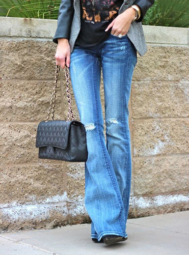 Bohemian Style Distressed Denim Jeans Mssza