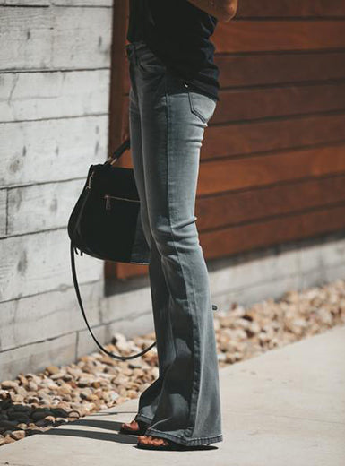 Charcoal Denim Skinny Top and Bell Leg Jeans Mssza