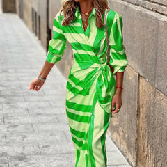 Shirt Printed Button Ruched Bandage Long Solid V Neck Beach Casual Boho Dress Mssaz Desses