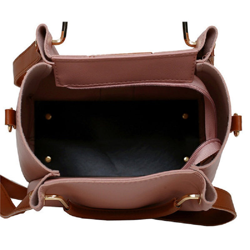 Women Faux Leather Four-piece Set Handbag Shoulder Bag Clutch Bag Mssza