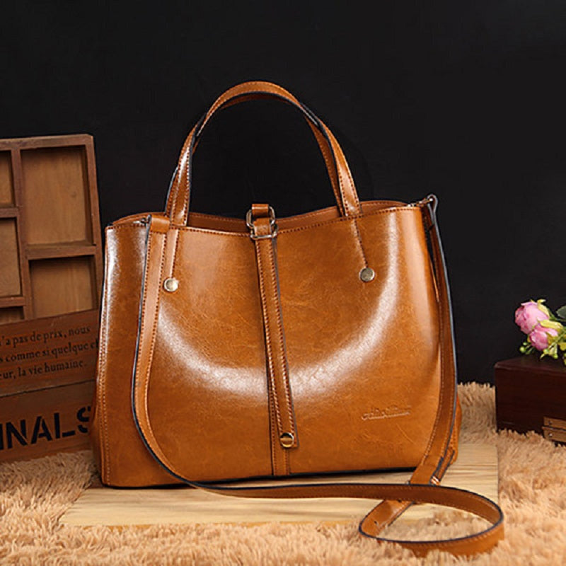 Women Faux Leather Solid Handbag Vintage Cross body Bag Mssza