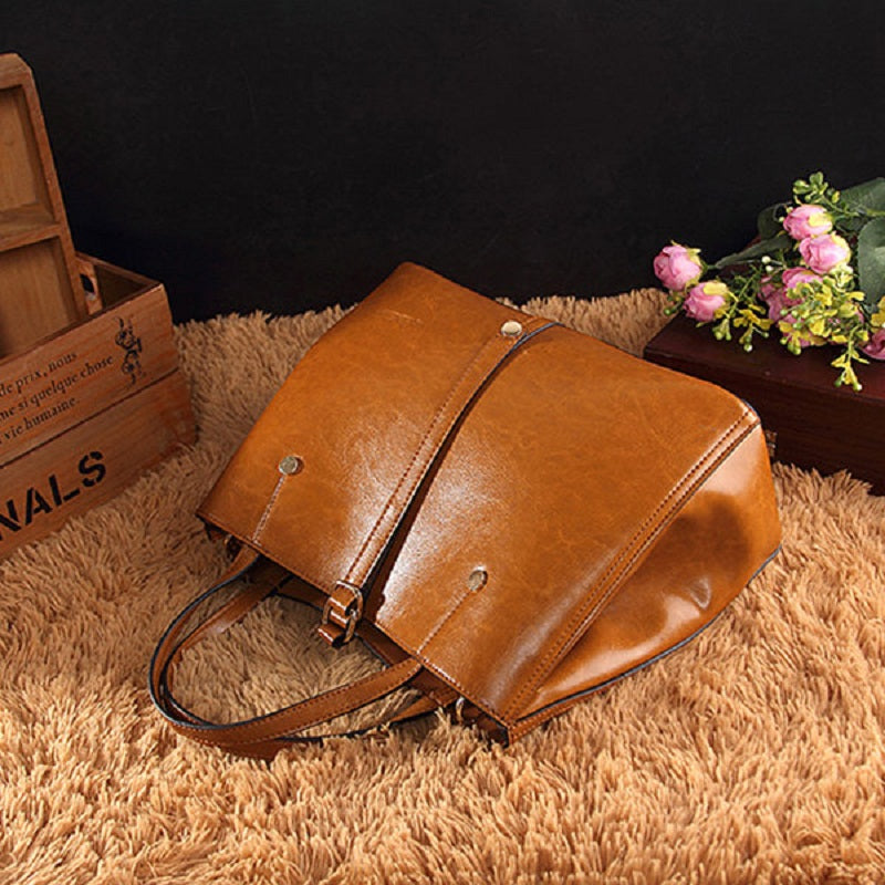Women Faux Leather Solid Handbag Vintage Cross body Bag Mssza