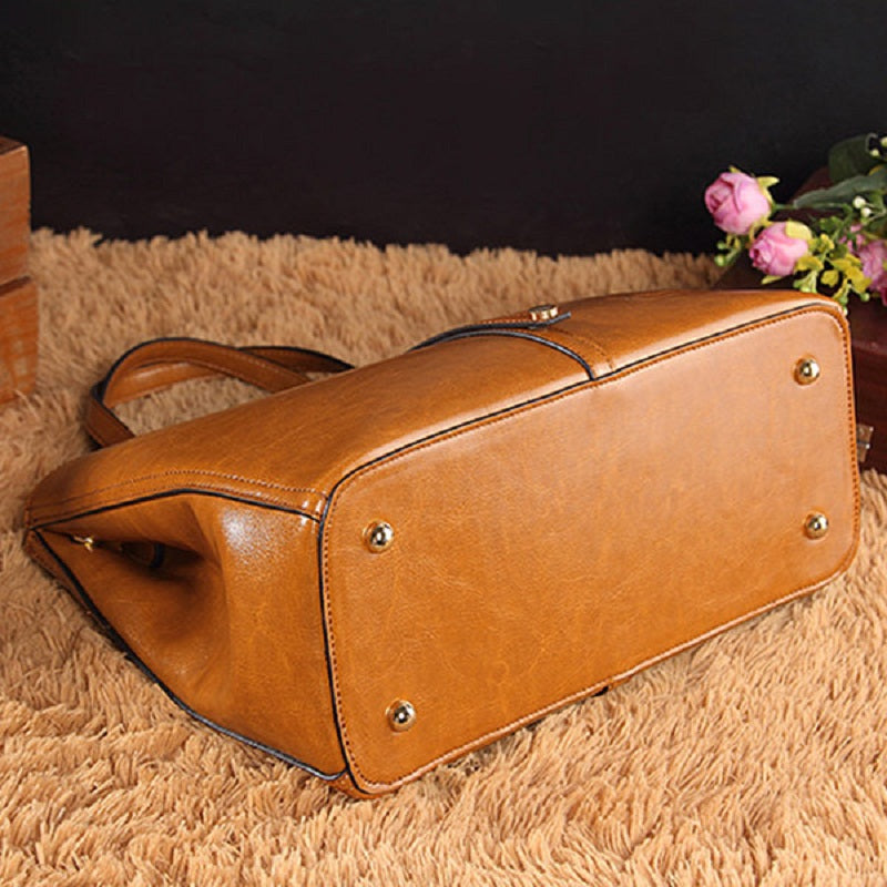 Women Faux Leather Solid Handbag Vintage Cross body Bag Mssza